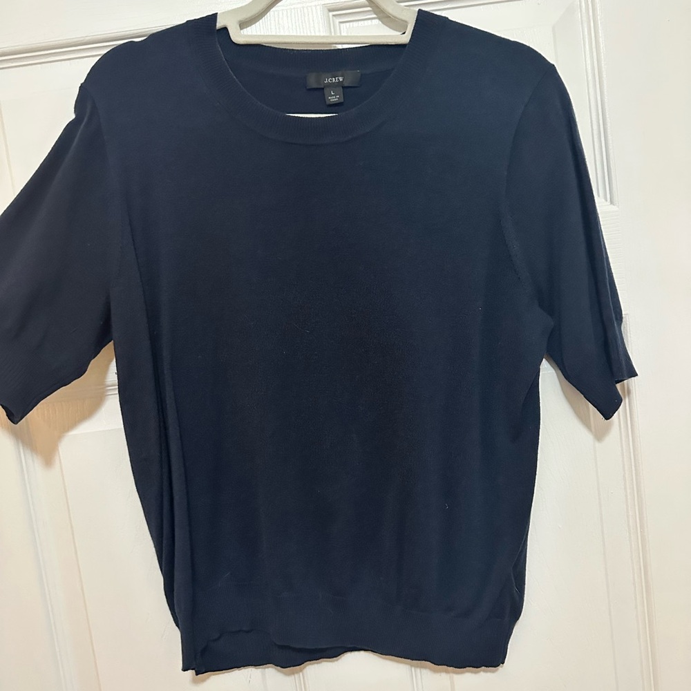 J.Crew navy short sleeve sweater / size large